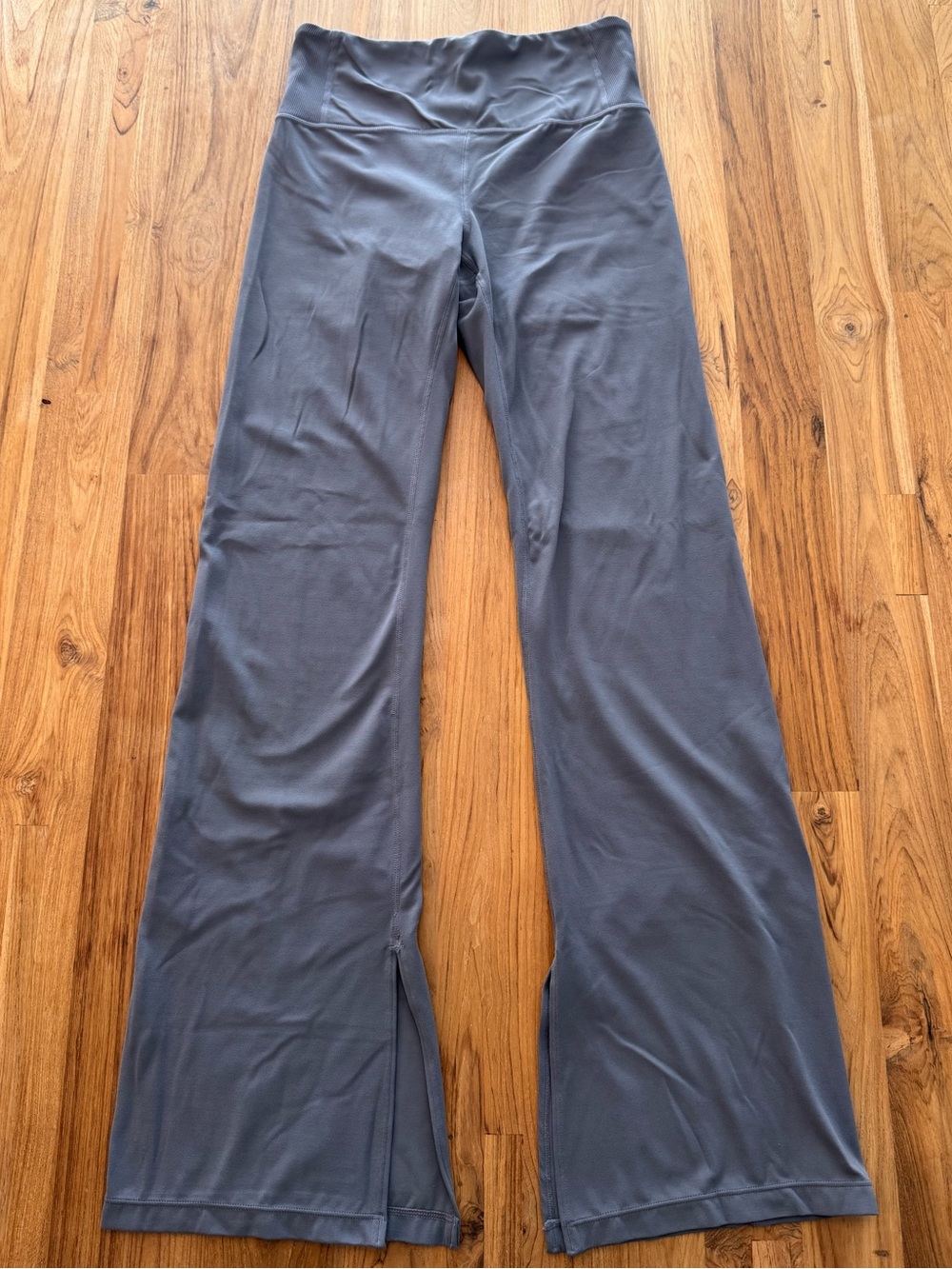 Athleta Flare Leggings Women’s Small Grey Ribbed Waist